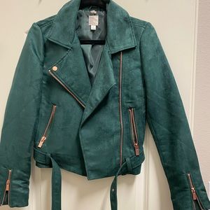 LC Lauren Conrad teal suede jacket NWOT.